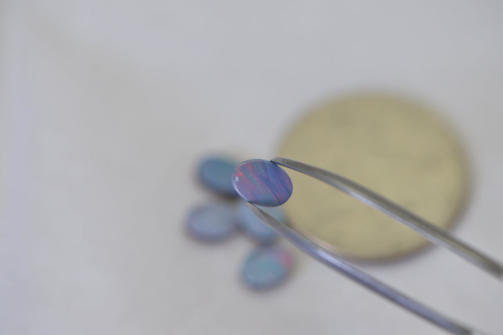 Genuine Australian Opal Doublet Calibrated Cabs , 7X5mm Loose Stones 5 stone per lot