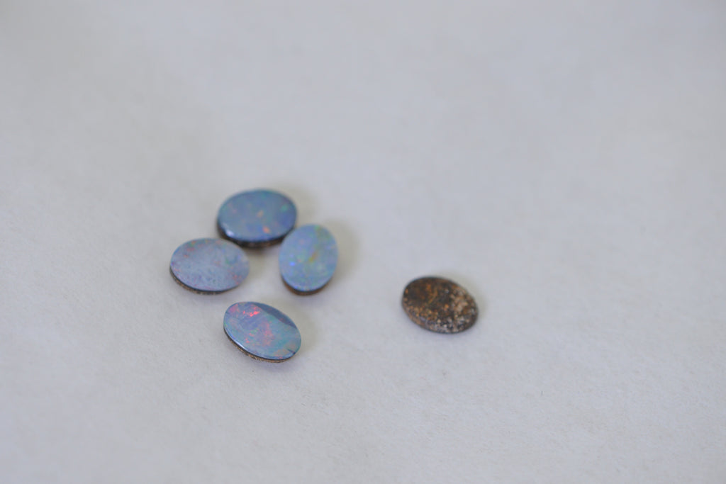 Genuine Australian Opal Doublet Calibrated Cabs , 7X5mm Loose Stones 5 stone per lot