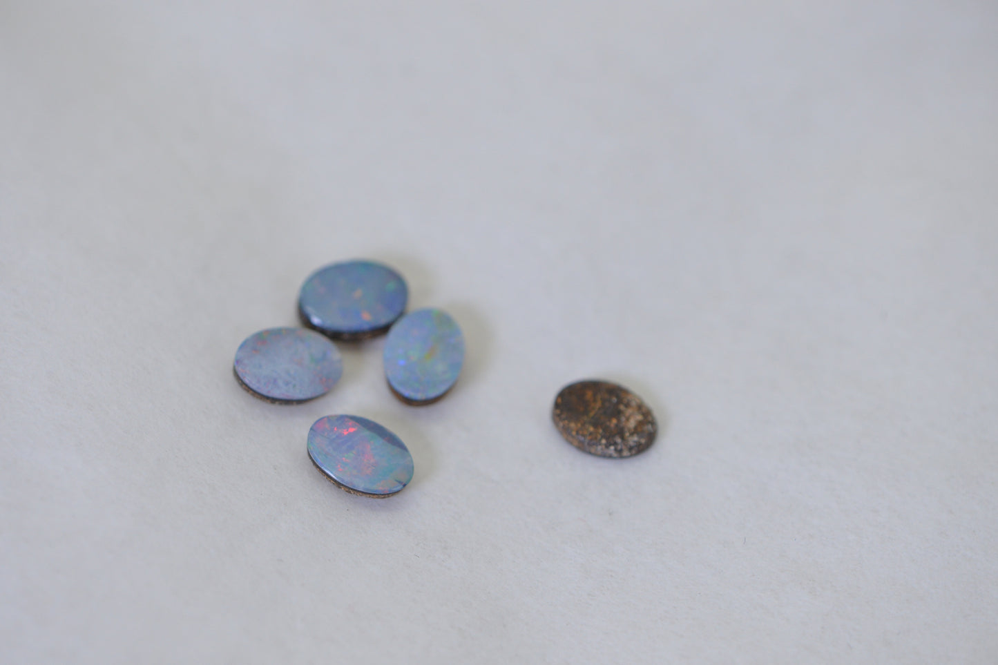 Genuine Australian Opal Doublet Calibrated Cabs , 7X5mm Loose Stones 5 stone per lot