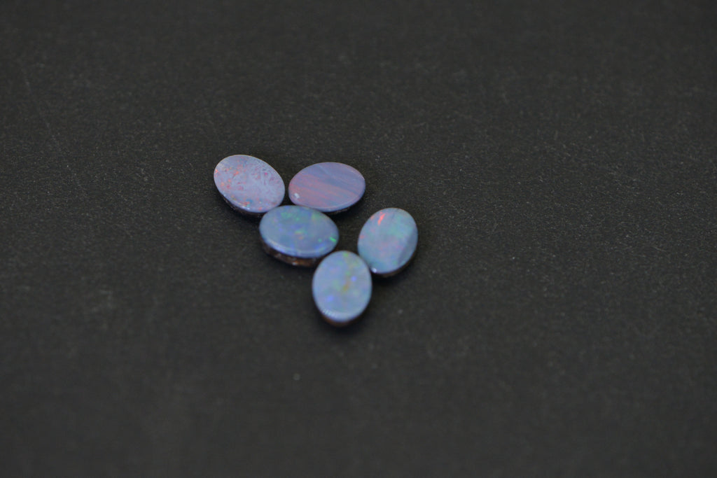 Genuine Australian Opal Doublet Calibrated Cabs , 7X5mm Loose Stones 5 stone per lot