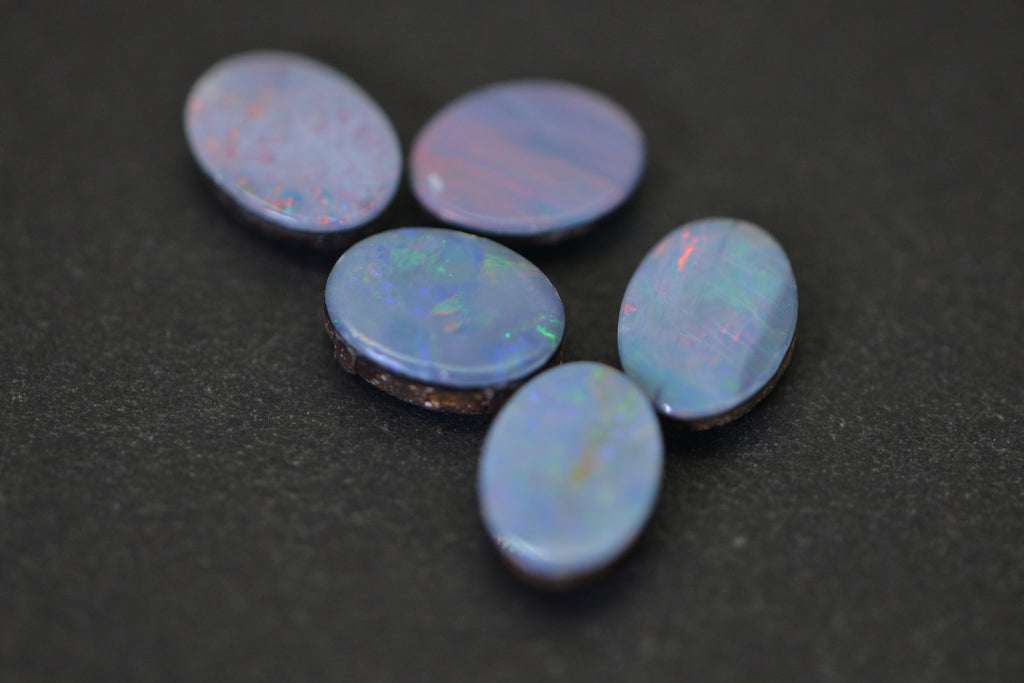 Genuine Australian Opal Doublet Calibrated Cabs , 7X5mm Loose Stones 5 stone per lot