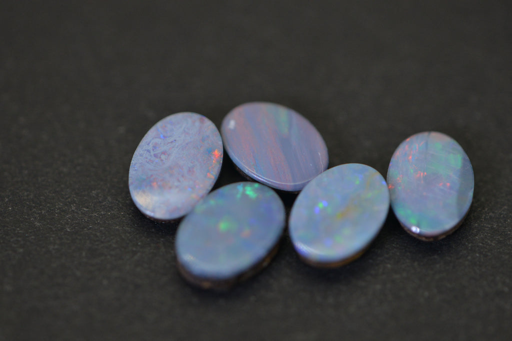 Genuine Australian Opal Doublet Calibrated Cabs , 7X5mm Loose Stones 5 stone per lot