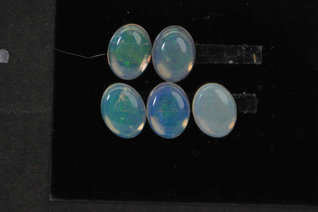 Australian Solid Crystal Opal 1.10 Ct Natural Opal Cabochon 8x6mm Oval Loose Gemstone Orange Green Blue Flash Untreated Australian Opal