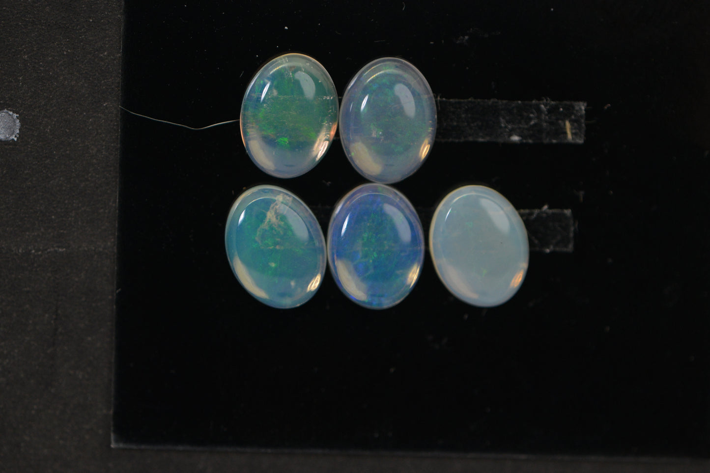 Australian Solid Crystal Opal 1.10 Ct Natural Opal Cabochon 8x6mm Oval Loose Gemstone Orange Green Blue Flash Untreated Australian Opal