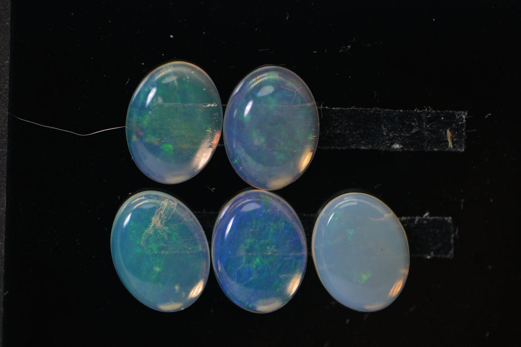 Australian Solid Crystal Opal 1.10 Ct Natural Opal Cabochon 8x6mm Oval Loose Gemstone Orange Green Blue Flash Untreated Australian Opal