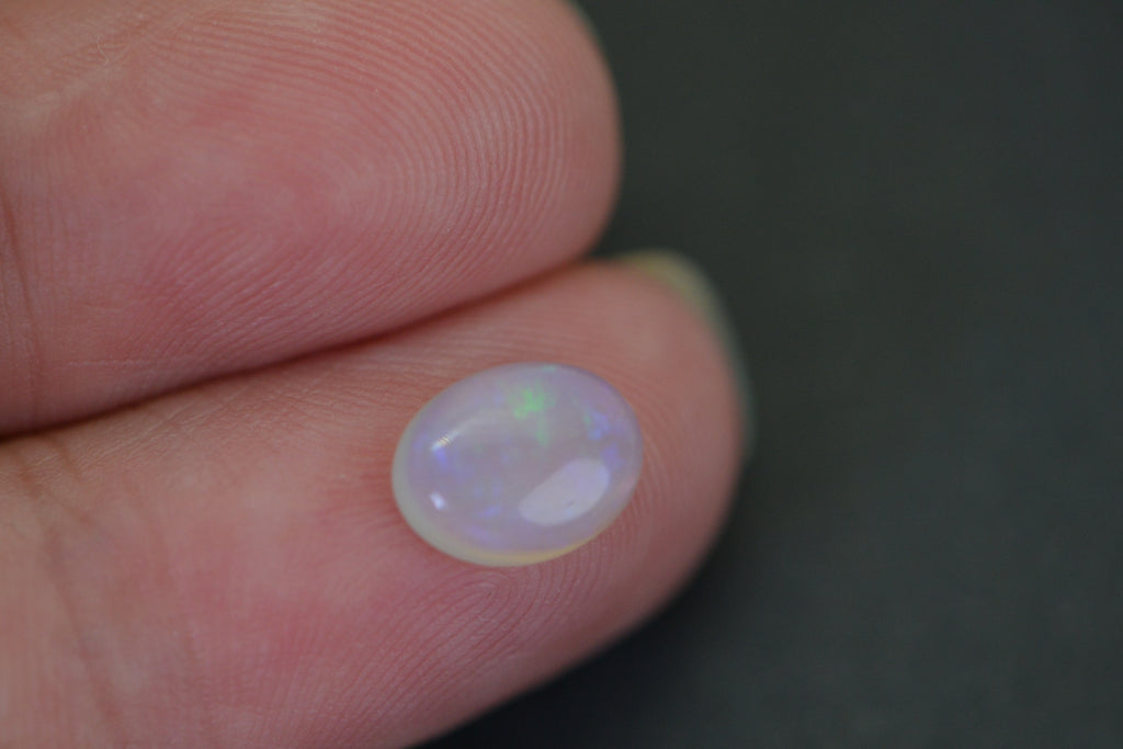 Australian Solid Crystal Opal 1.10 Ct Natural Opal Cabochon 8x6mm Oval Loose Gemstone Orange Green Blue Flash Untreated Australian Opal