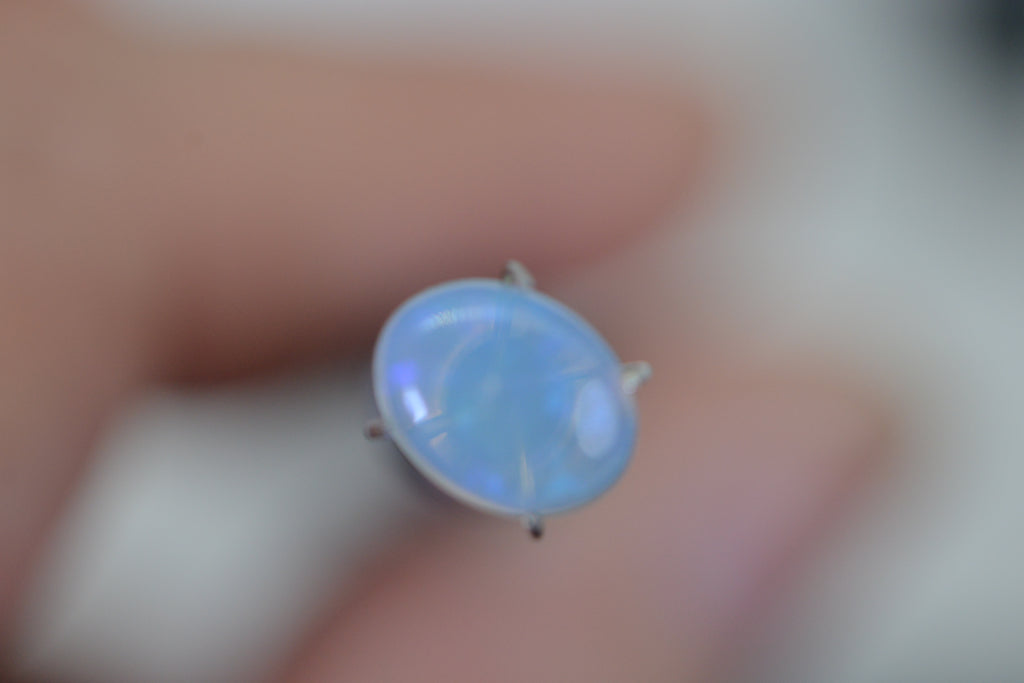 Australian Solid Crystal Opal 1.10 Ct Natural Opal Cabochon 8x6mm Oval Loose Gemstone Orange Green Blue Flash Untreated Australian Opal