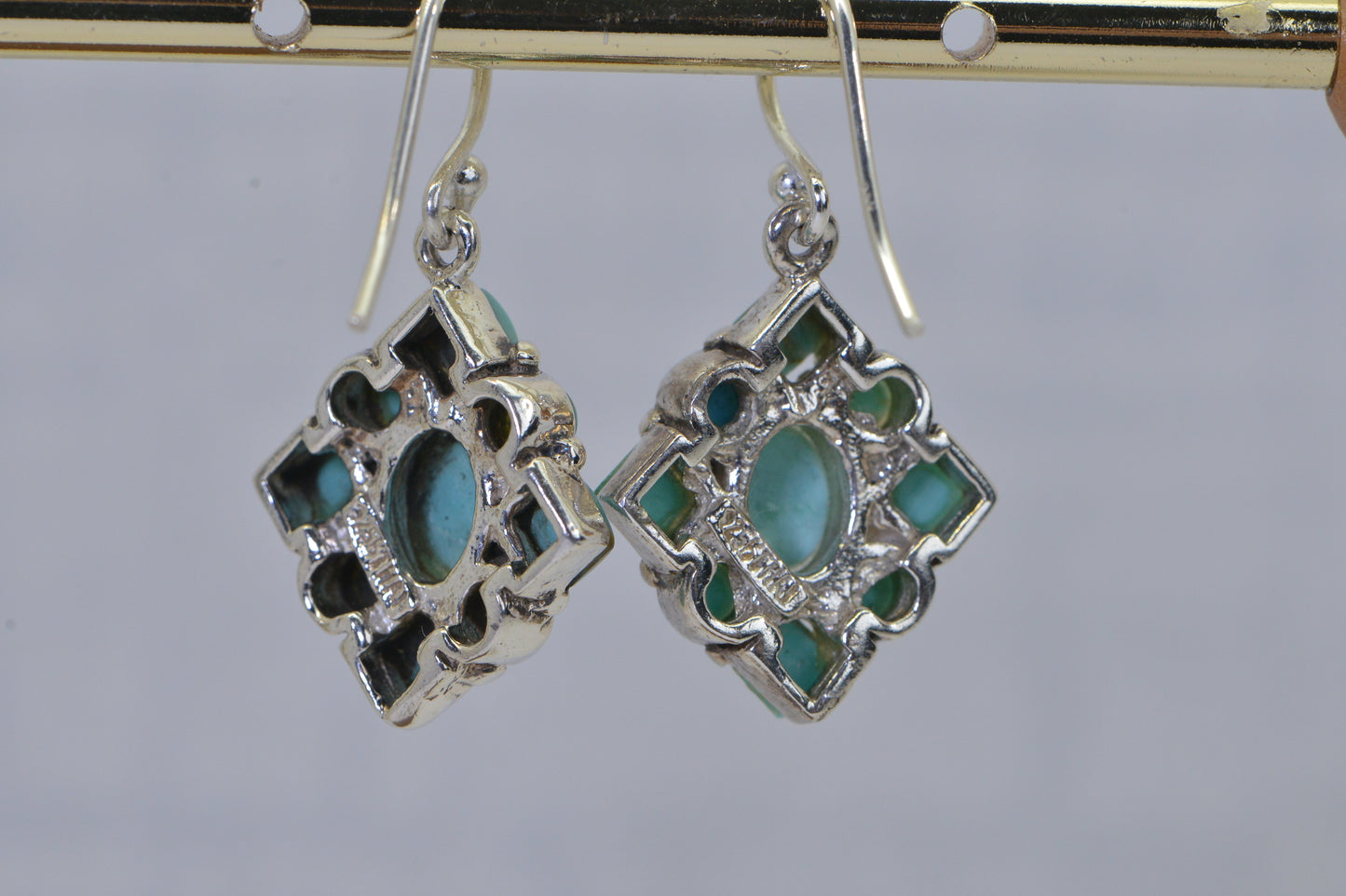 Natural Turquoise Sterling Silver Earrings | Southwestern Dangle Earrings | Handmade Turquoise Jewelry for Women