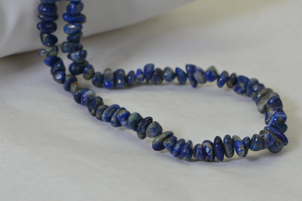 Natural Lapis Lazuli Nugget Beads AA Quality Royal Blue 8x3mm, Smooth Polished Gemstone Strand, Lapis Jewelry Making Supplies, 15.5 Inch Strand