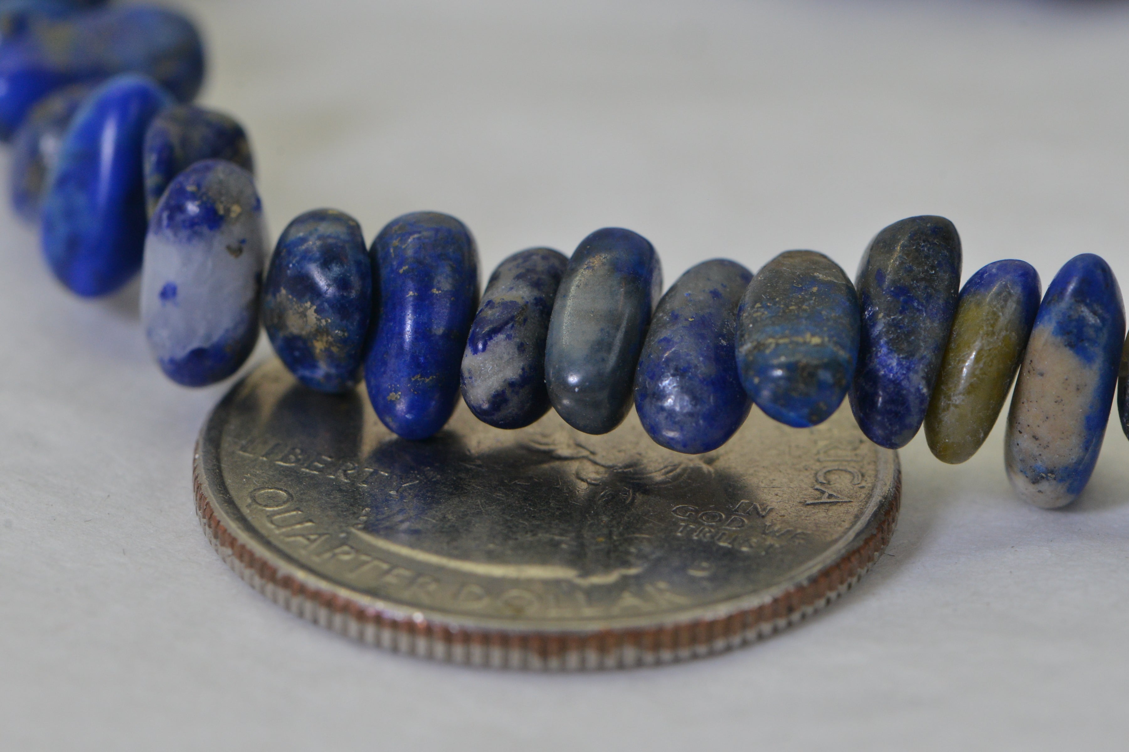 Natural Lapis Lazuli Nugget Beads AA Quality Royal Blue 8x3mm, Smooth Polished Gemstone Strand, Lapis Jewelry Making Supplies, 15.5 Inch Strand
