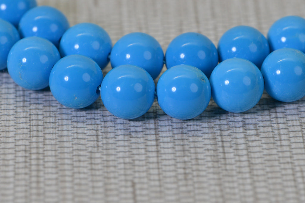 8.5mm Sleeping Beauty Turquoise Beads  Round  Smooth Finish Natural Gemstone Beads