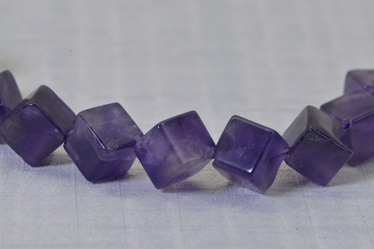 Amethyst gemstone cube shape beads 10 mm 6pcs/ Natural Gemstone Bead supplies