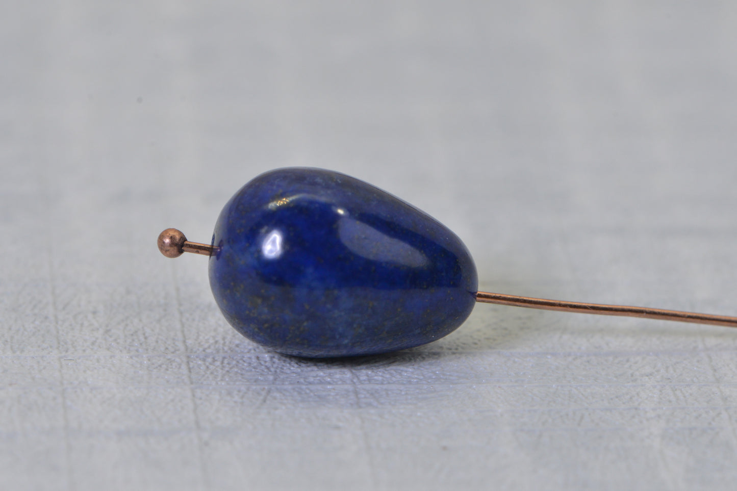 Natural Lapis Lazuli Drop Large Drilled Vertical 16X12mm Smooth Polished Loose Gemstone