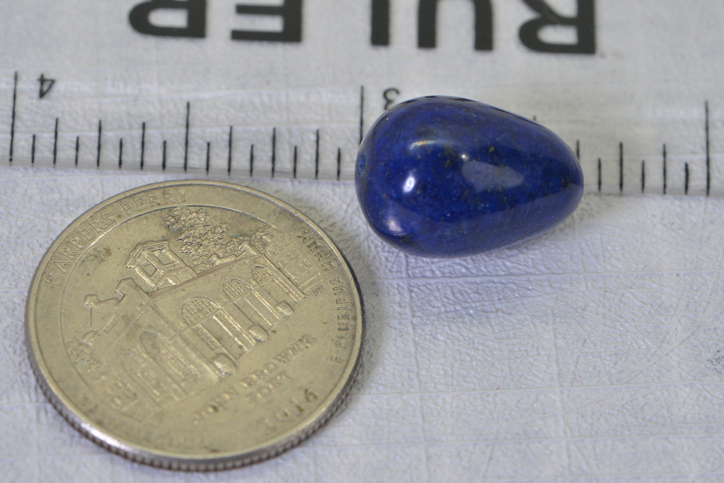 Natural Lapis Lazuli Drop Large Drilled Vertical 16X12mm Smooth Polished Loose Gemstone