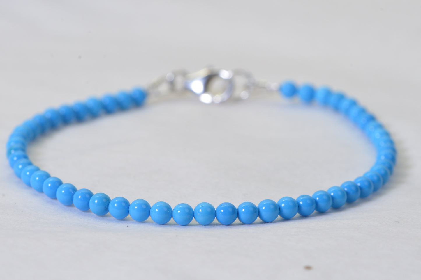 Sleeping Beauty Turquoise Bracelet: 3.5mm Sterling Silver Healing Bracelet