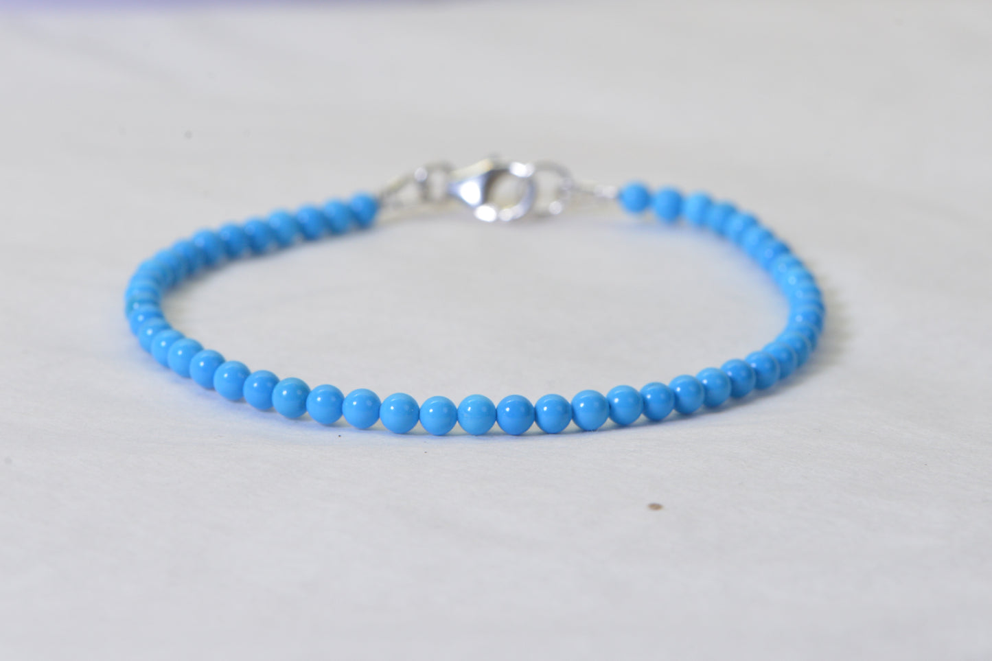 Sleeping Beauty Turquoise Bracelet: 3.5mm Sterling Silver Healing Bracelet