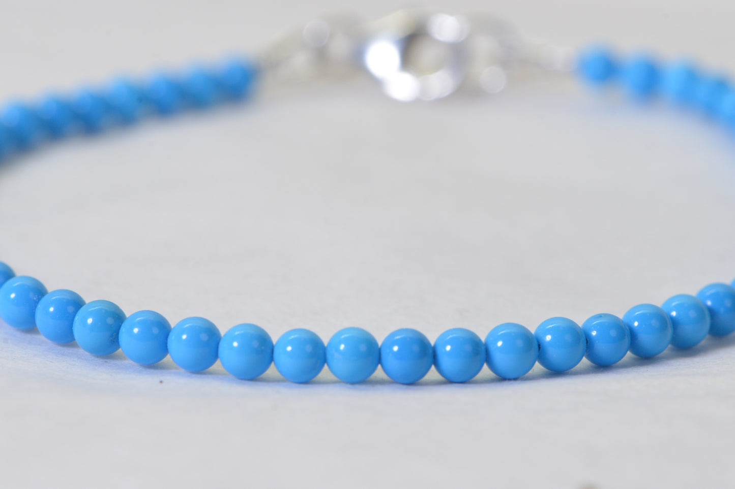 Sleeping Beauty Turquoise Bracelet: 3.5mm Sterling Silver Healing Bracelet