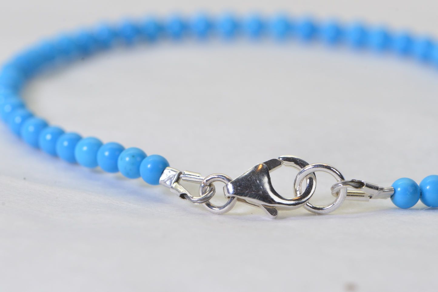 Sleeping Beauty Turquoise Bracelet: 3.5mm Sterling Silver Healing Bracelet