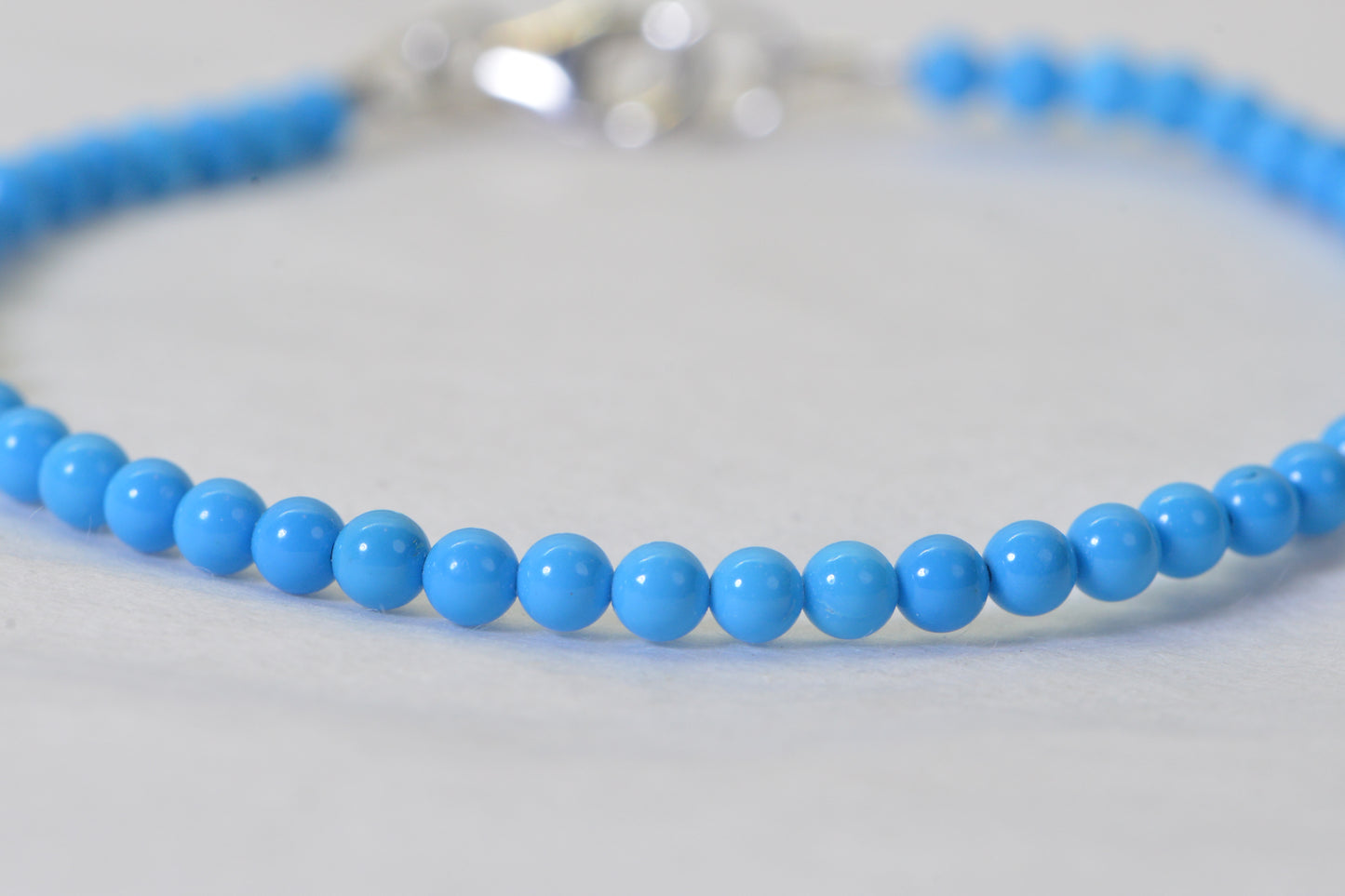 Sleeping Beauty Turquoise Bracelet: 3.5mm Sterling Silver Healing Bracelet