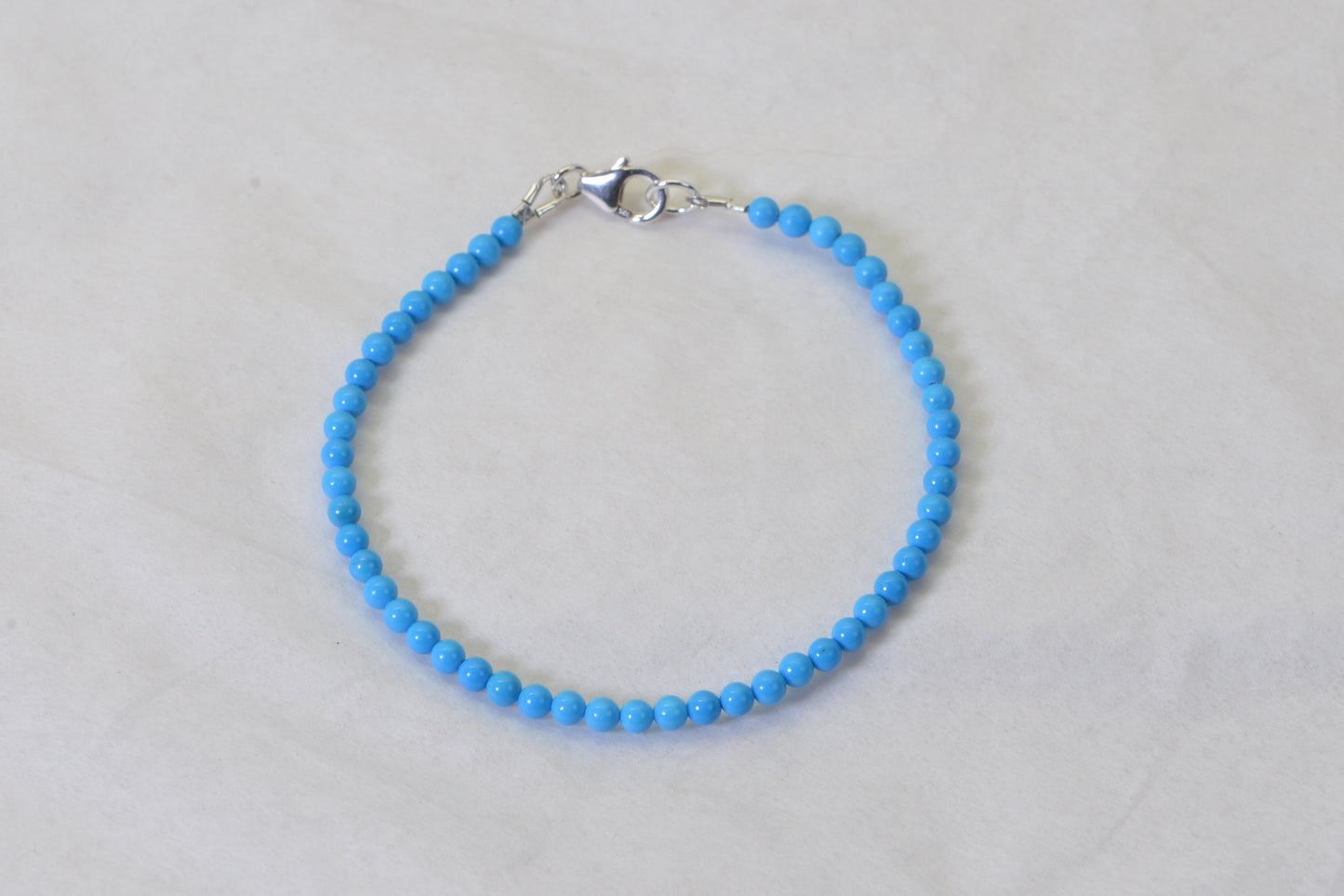 Sleeping Beauty Turquoise Bracelet: 3.5mm Sterling Silver Healing Bracelet