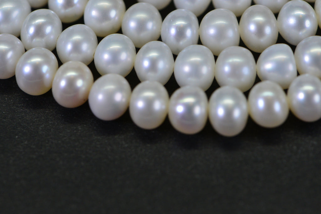 Genuine Freshwater Pearl Rondelle 5–5.5mm AAAD Excellent Luster White Ivory 15" Strand