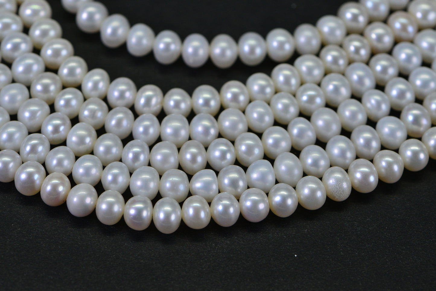Genuine Freshwater Pearl Rondelle 5–5.5mm AAAD Excellent Luster White Ivory 15" Strand