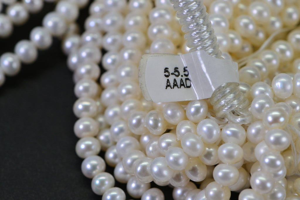 Genuine Freshwater Pearl Rondelle 5–5.5mm AAAD Excellent Luster White Ivory 15" Strand