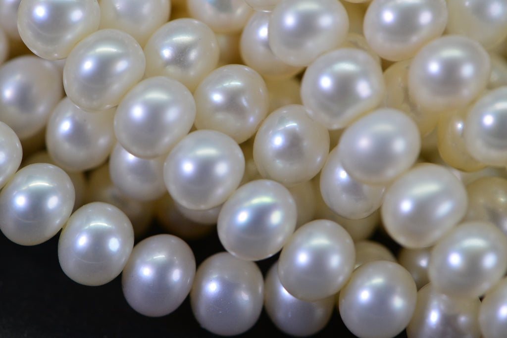 Genuine Freshwater Pearl Rondelle 5–5.5mm AAAD Excellent Luster White Ivory 15" Strand