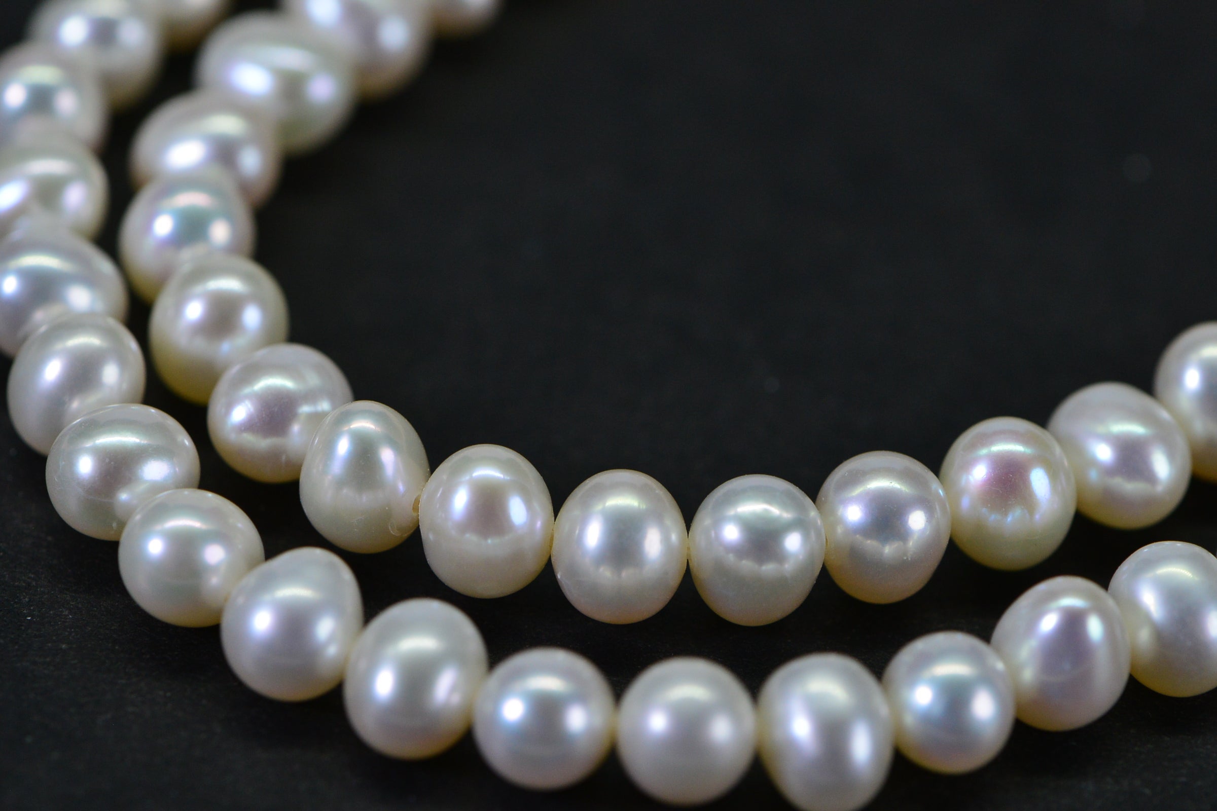 Semi-Round Freshwater Pearl Strand 5–6mm Potato Shape High Luster Full Strand