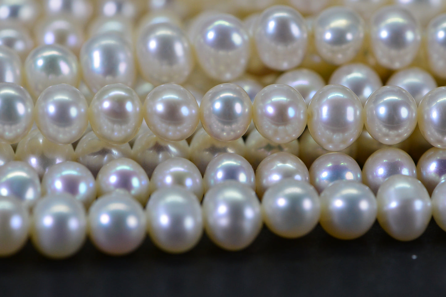 Semi-Round Freshwater Pearl Strand 5–6mm Potato Shape High Luster Full Strand