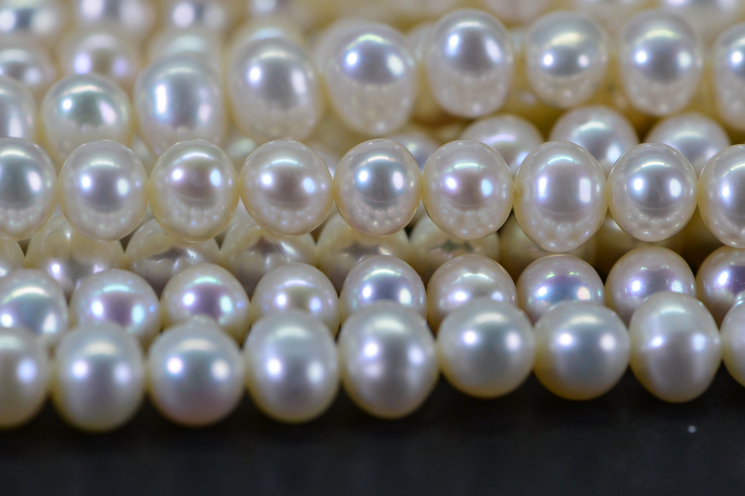 Semi-Round Freshwater Pearl Strand 5–6mm Potato Shape High Luster Full Strand