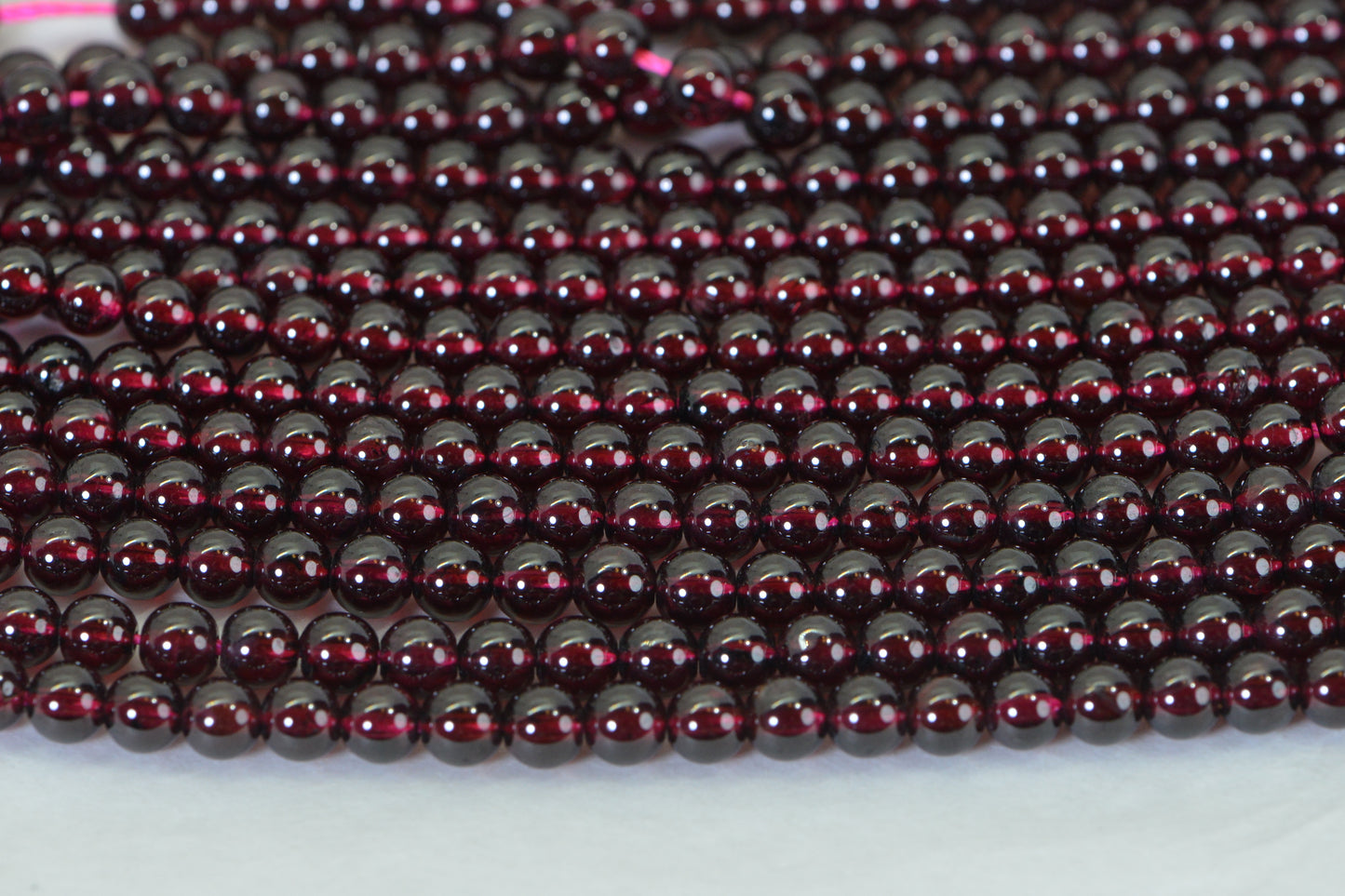 Natural Red Garnet Beads 4.4mm Round AA Dark Maroon 15" Strand High Quality
