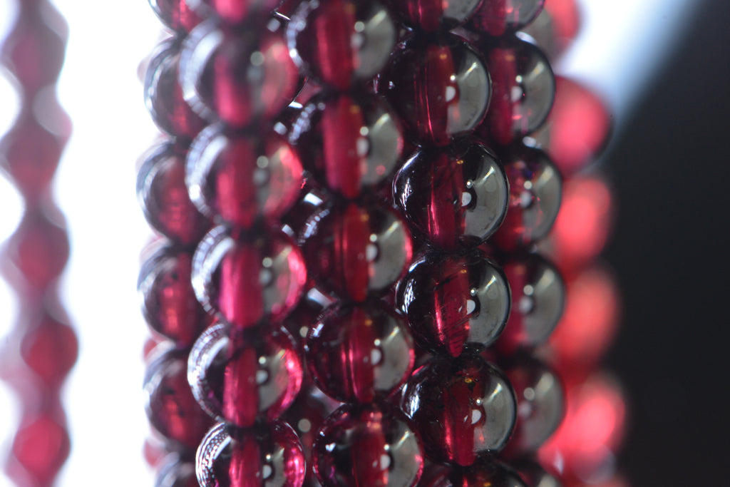 Natural Red Garnet Beads 4.4mm Round AA Dark Maroon 15" Strand High Quality