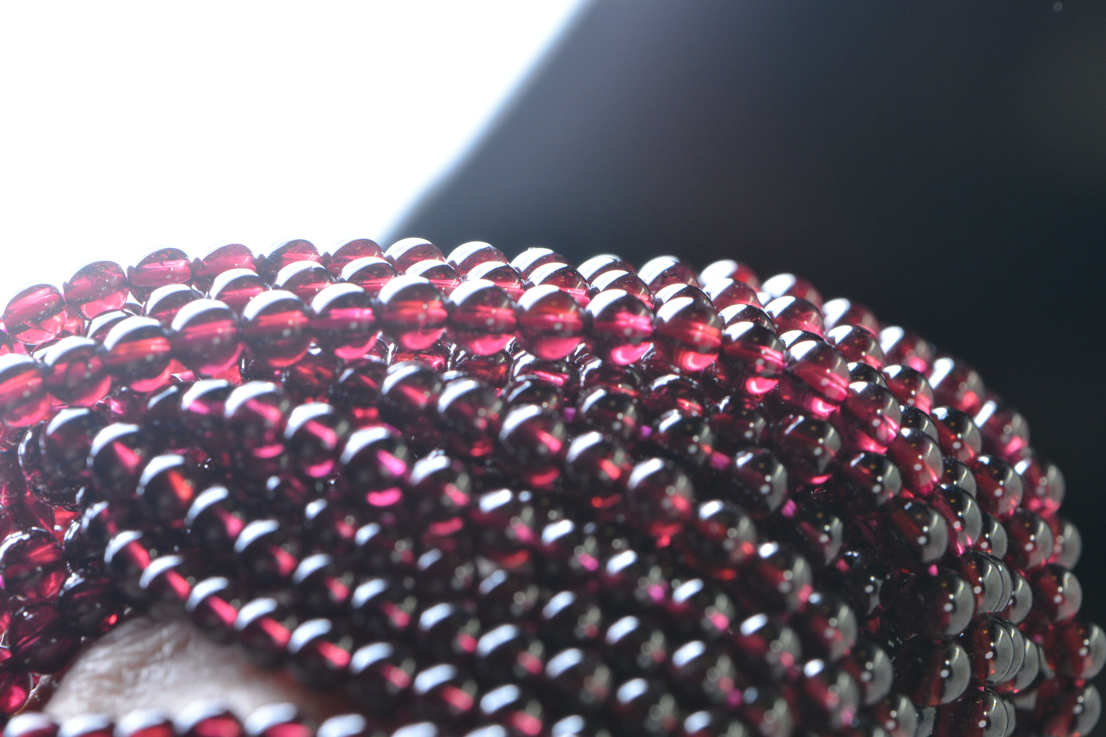 Natural Red Garnet Beads 4.4mm Round AA Dark Maroon 15" Strand High Quality