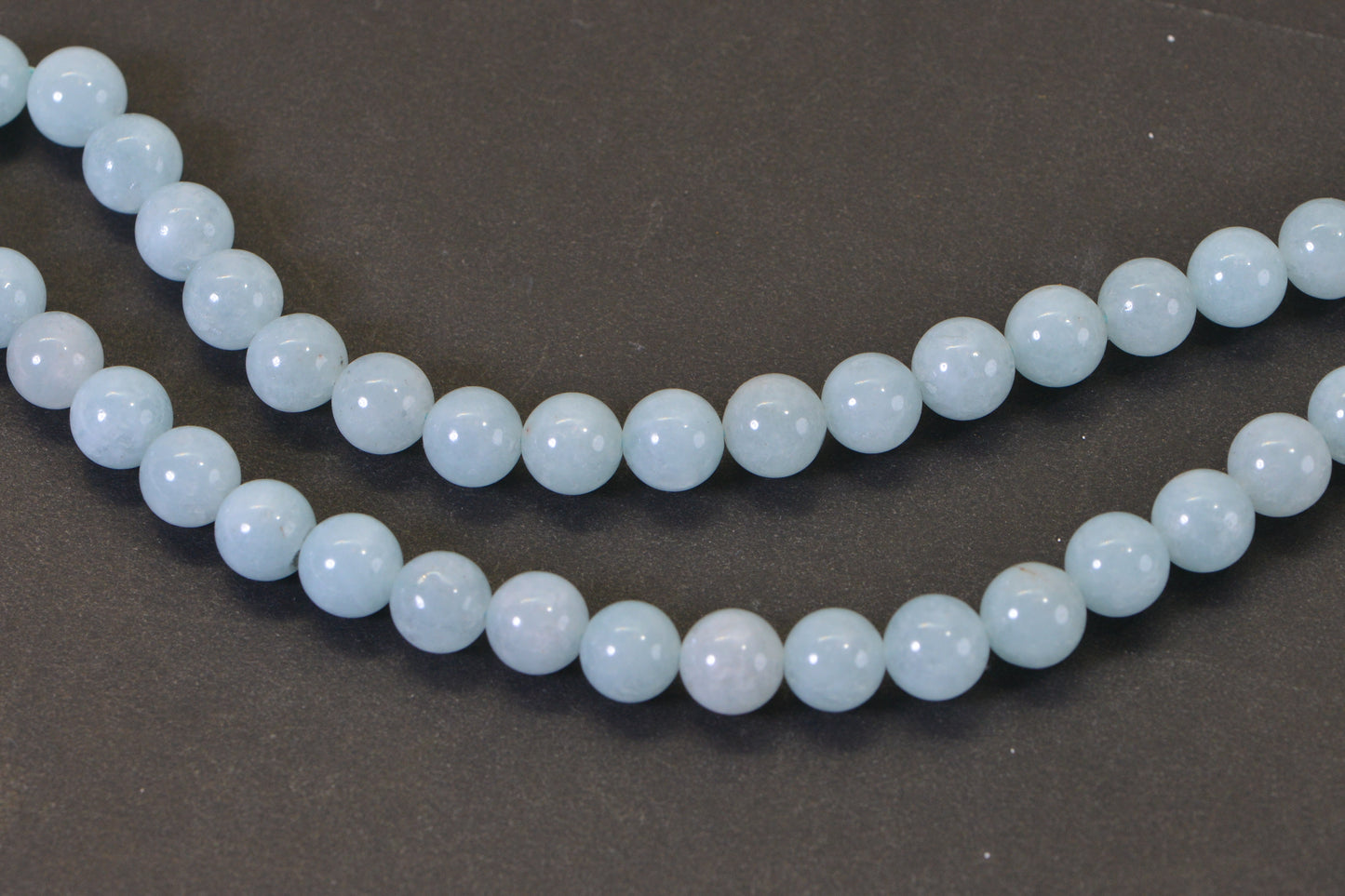 Aqua Blue Quartz Beads 8mm Smooth Round 15.5" Strand 48 Beads