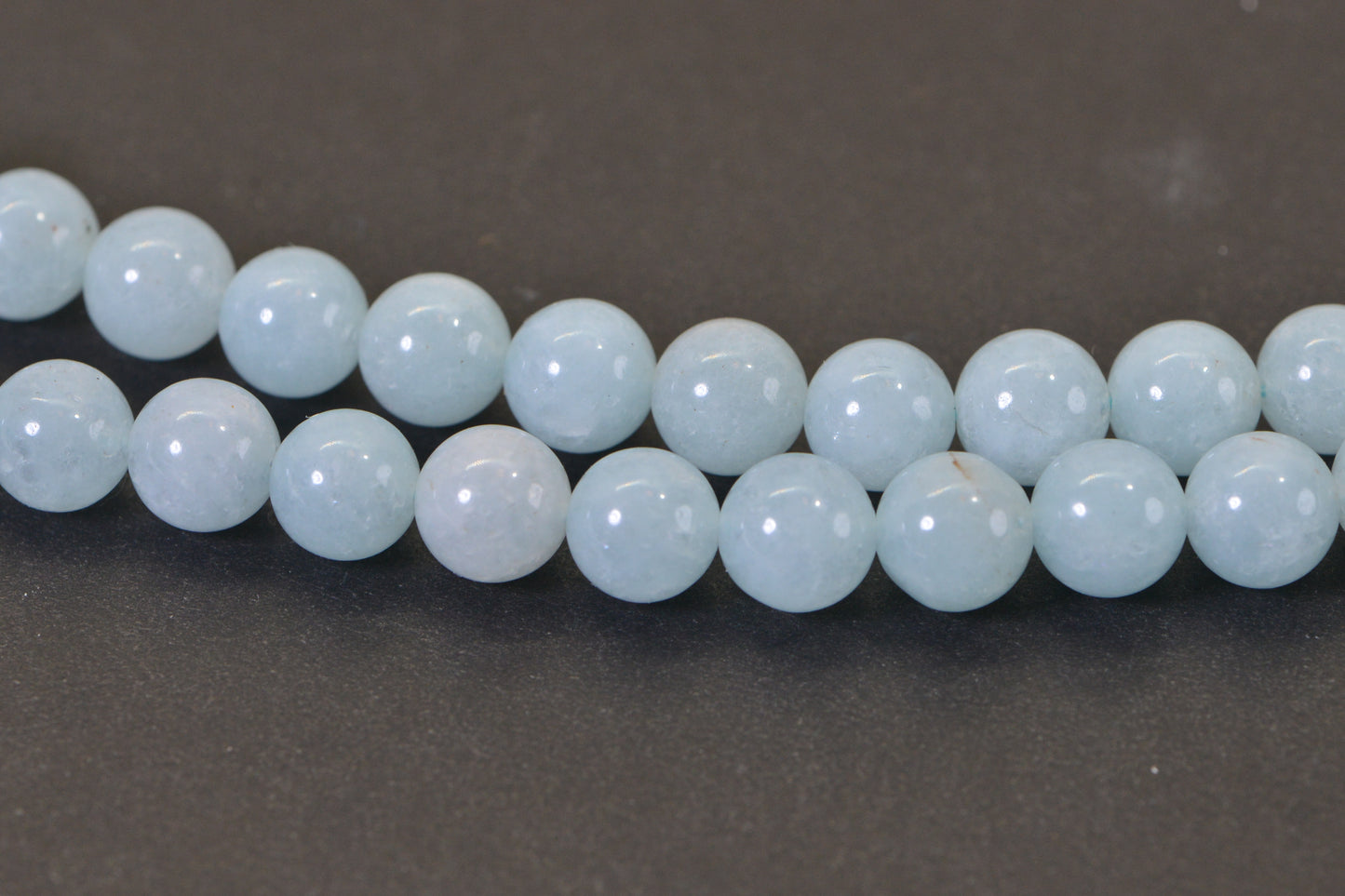 Aqua Blue Quartz Beads 8mm Smooth Round 15.5" Strand 48 Beads