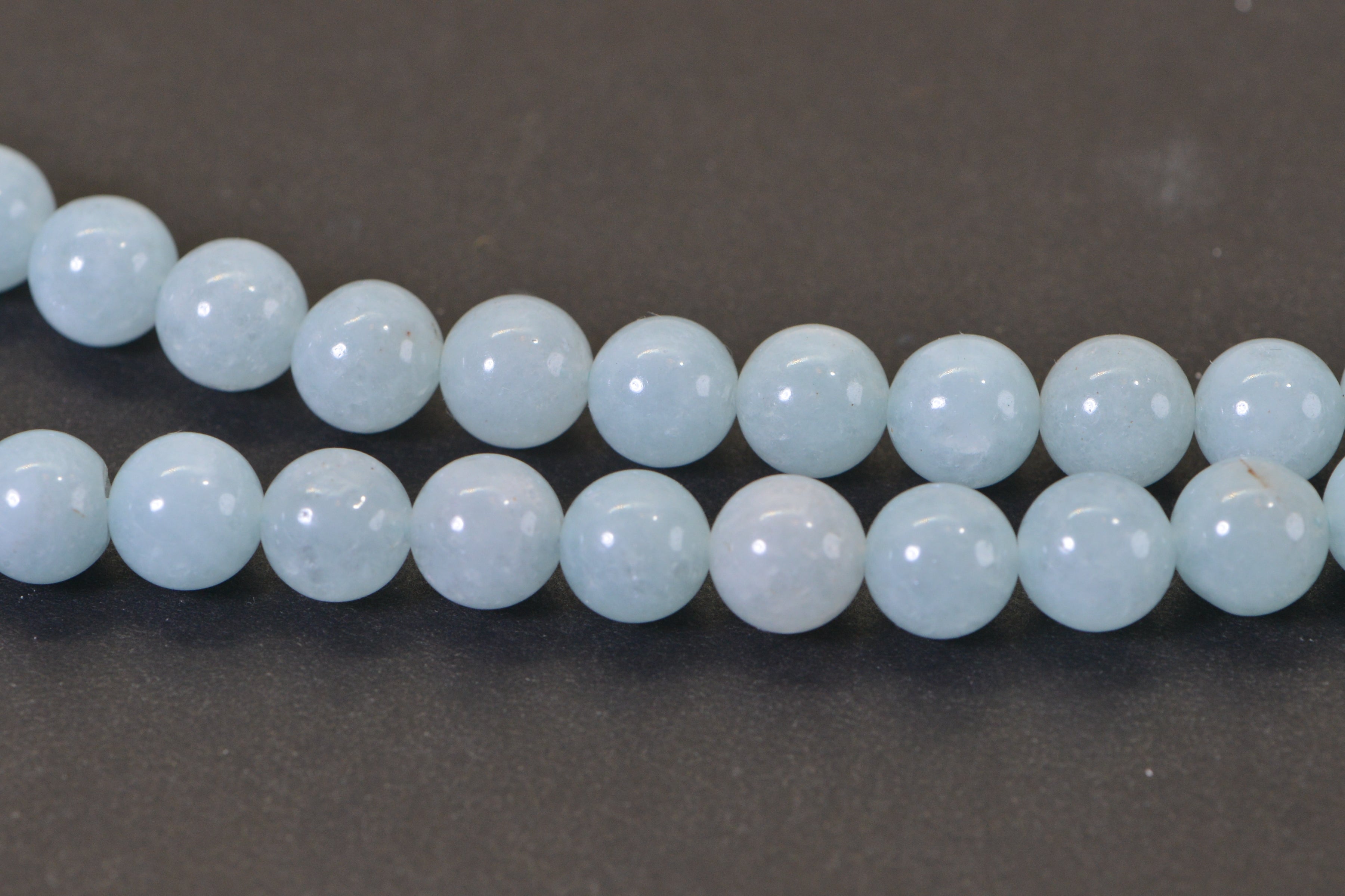 Aqua Blue Quartz Beads 8mm Smooth Round 15.5" Strand 48 Beads