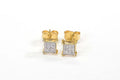 Tiny Diamond Cluster Earrings – Gold Vermeil Square Studs