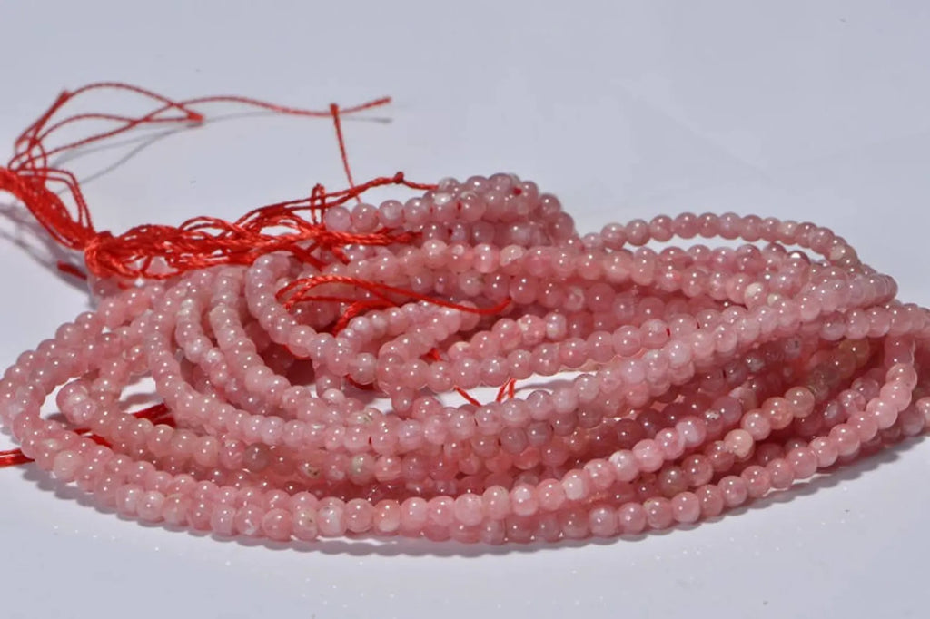 AAA Rhodochrosite Beads – 3mm Round Gemstone Strand