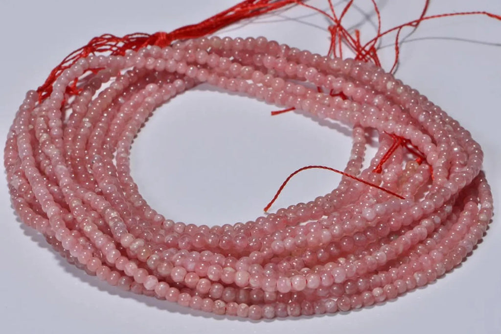 AAA Rhodochrosite Beads – 3mm Round Gemstone Strand
