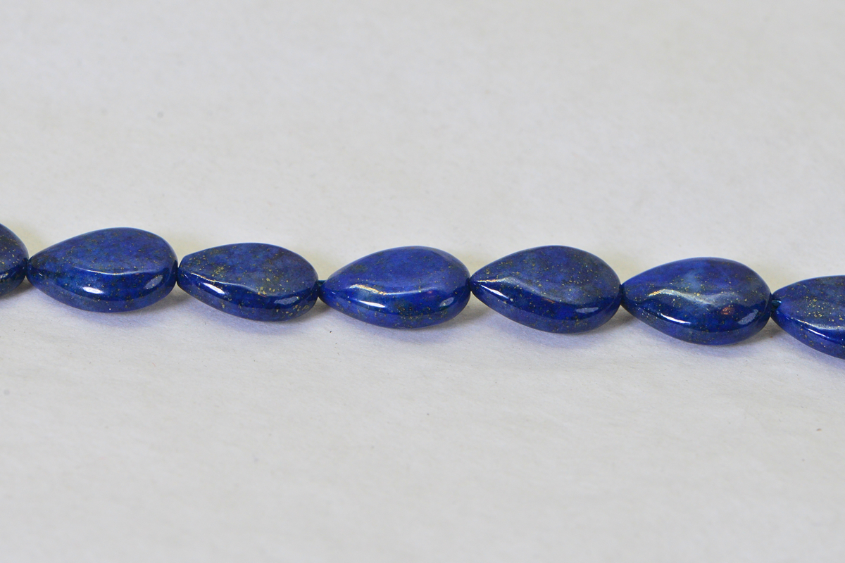 Natural Lapis Lazuli Teardrop Beads 12x8mm Royal Blue Gemstone Beads, Pyrite Lapis Half Strand, Center Drilled Jewelry Making Supplies
