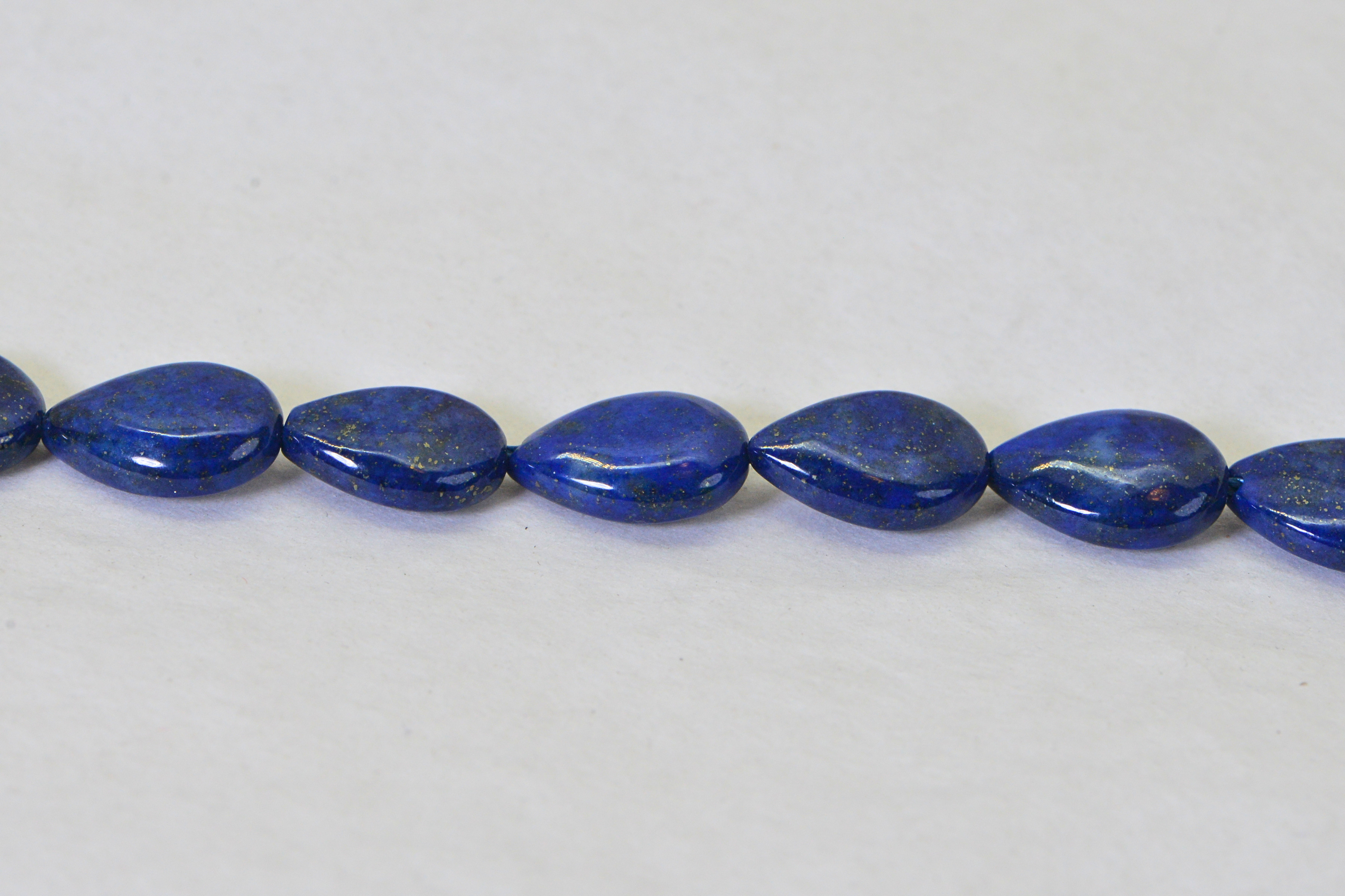 Natural Lapis Lazuli Teardrop Beads 12x8mm Royal Blue Gemstone Beads, Pyrite Lapis Half Strand, Center Drilled Jewelry Making Supplies