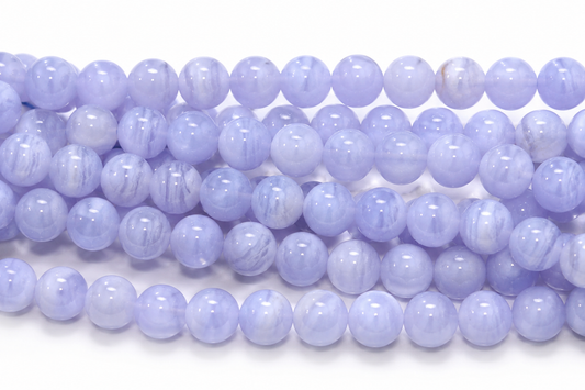 Blue Lace Agate Beads: 8mm Gemstone Jewelry Making Supplies