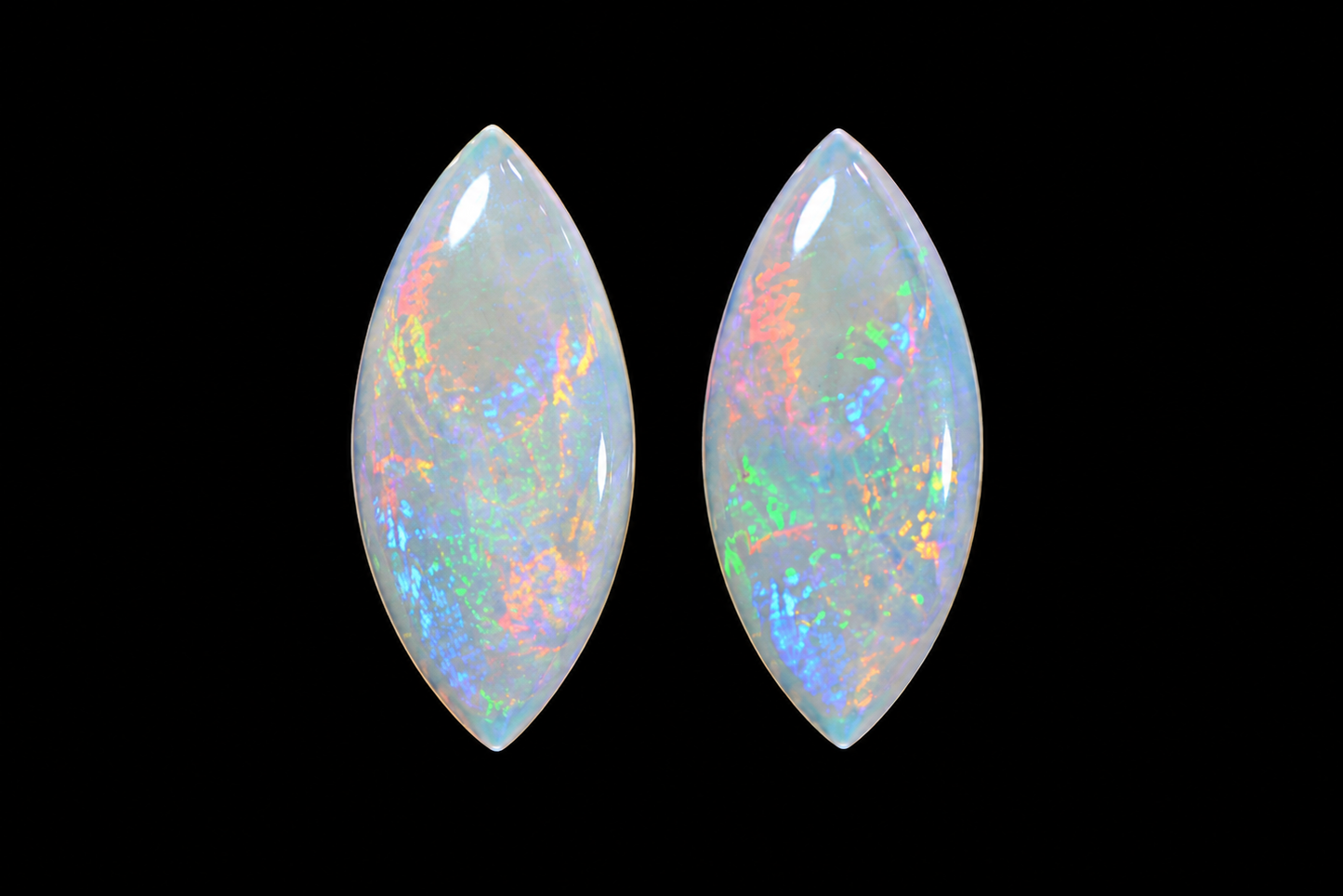 Australian white Opal Solid Natural Gemstone Marquise Cabochons