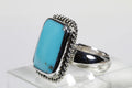 Campitos Turquoise Ring Sterling Silver Ring Handmade Jewelry Gemstone Jewelry Gemstone Rings