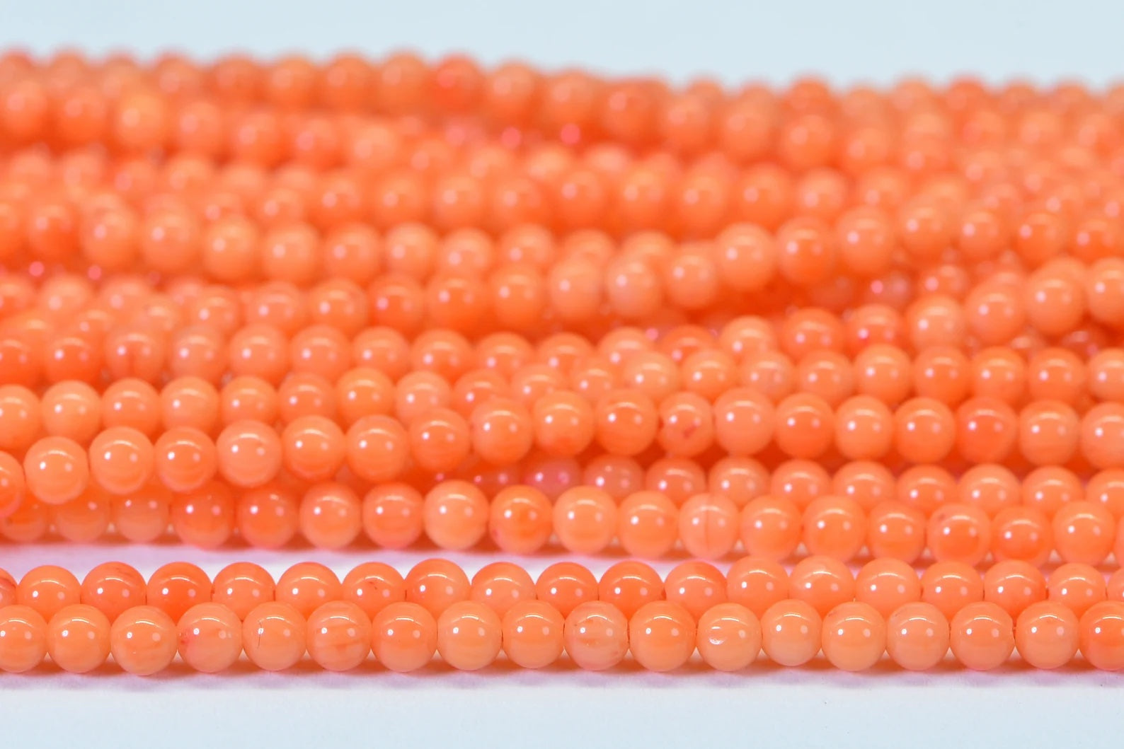 Orange Coral Beads: 4mm Round Gemstone Jewelry Making Supplies