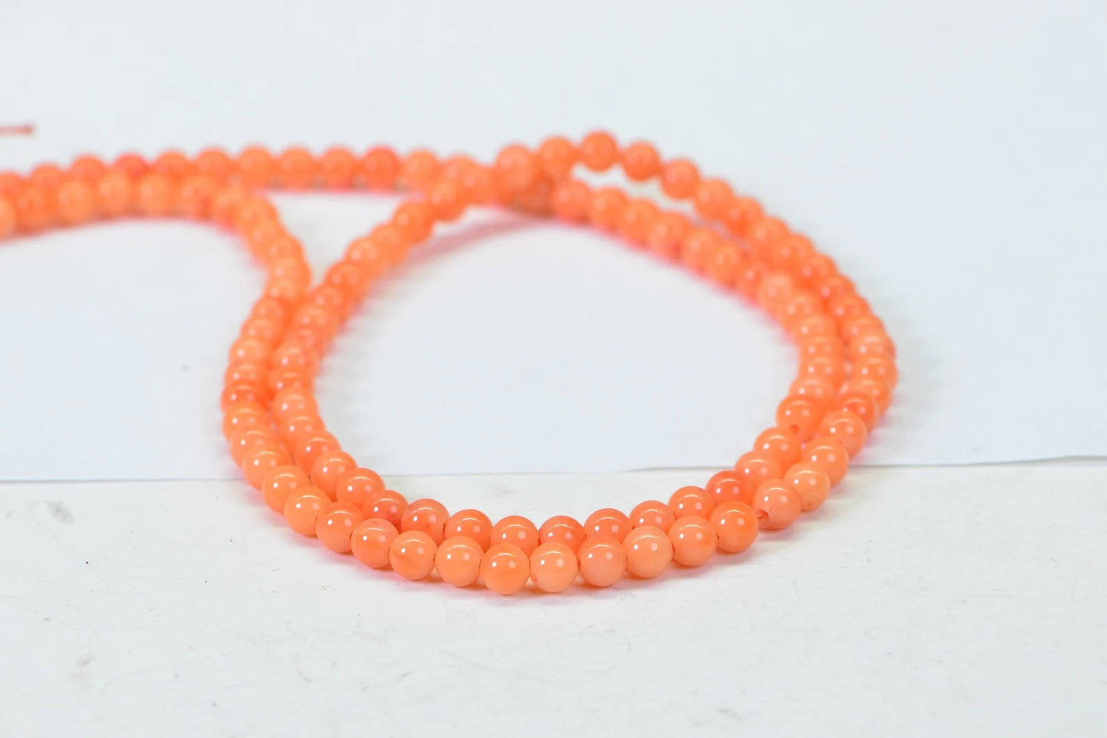 Orange Coral Beads: 4mm Round Gemstone Jewelry Making Supplies