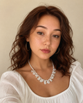 Knotted Keishi Pearl Necklace and Earrings Set, Baroque Pearl Necklace, 14K Gold Filled Toggle, Silk Knotted Pearl Strand, Statement Pearl Jewelry