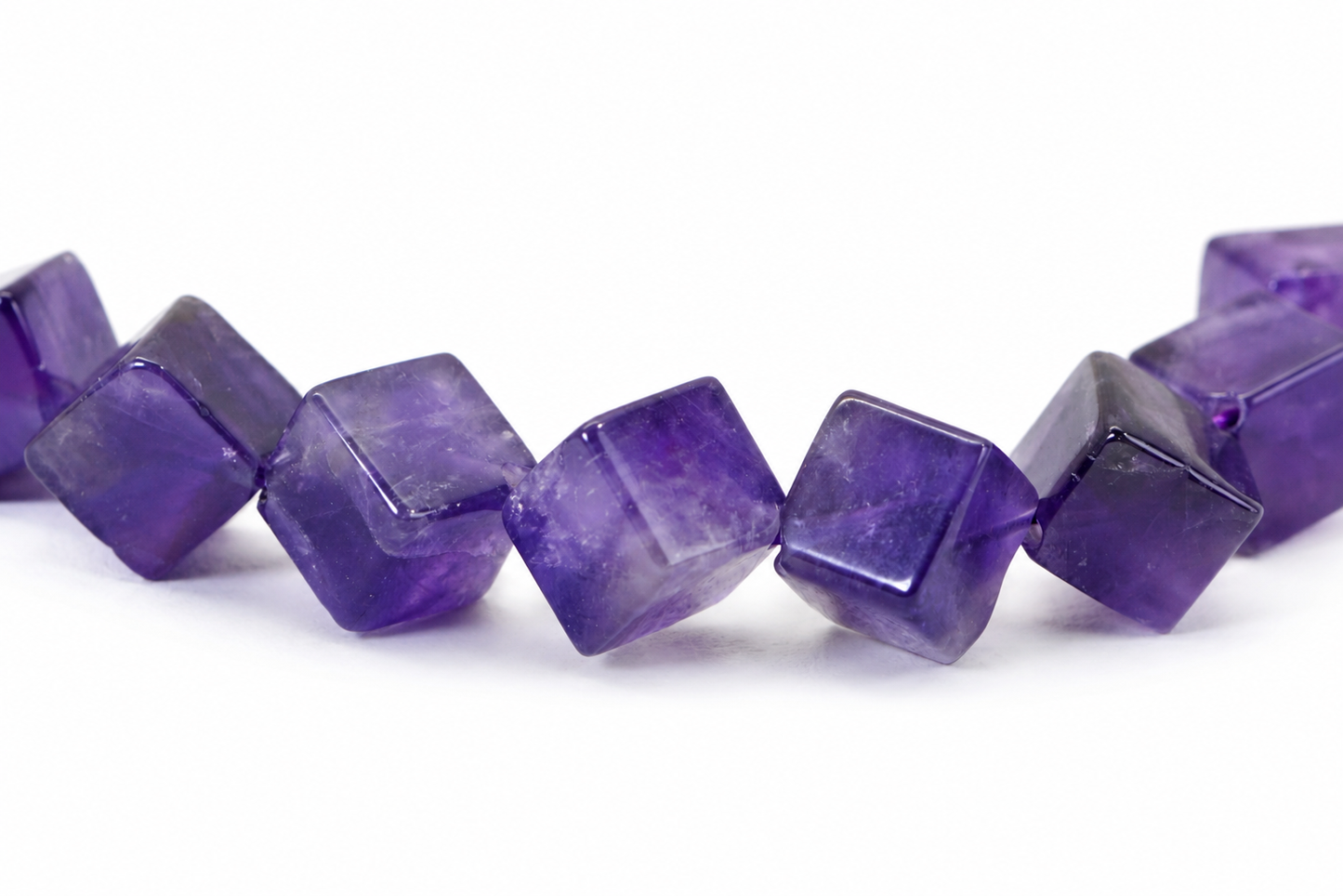 Amethyst gemstone cube shape beads 10 mm 6pcs/ Natural Gemstone Bead supplies