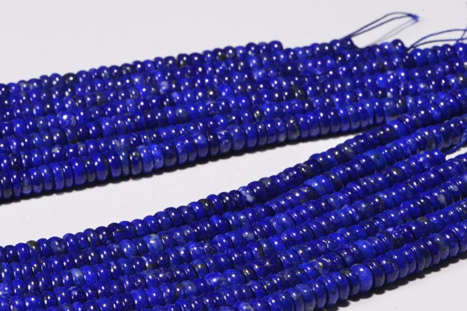Natural Lapis Lazuli Rondelle Beads AA – 6.5mm Blue Gemstone Strand – 15